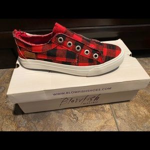 Buffalo plaid blowfish sneakers